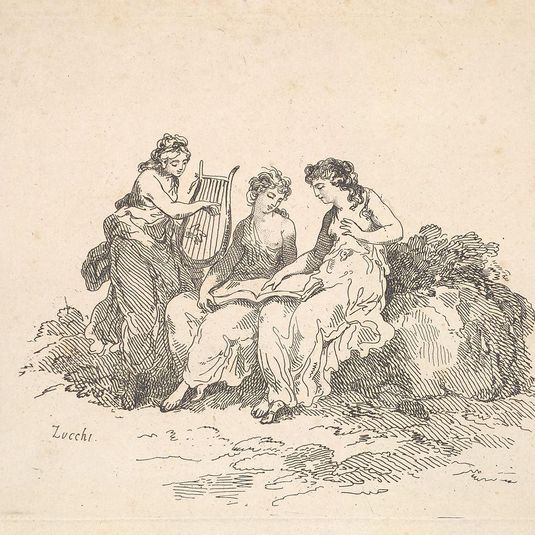 Harmony – Two Nymphs Singing, Another Playing a Lyre
