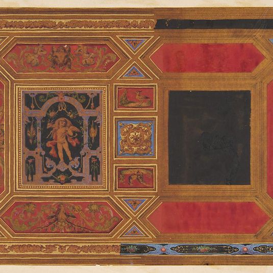 Design for a ceiling painted with grotesque motifs