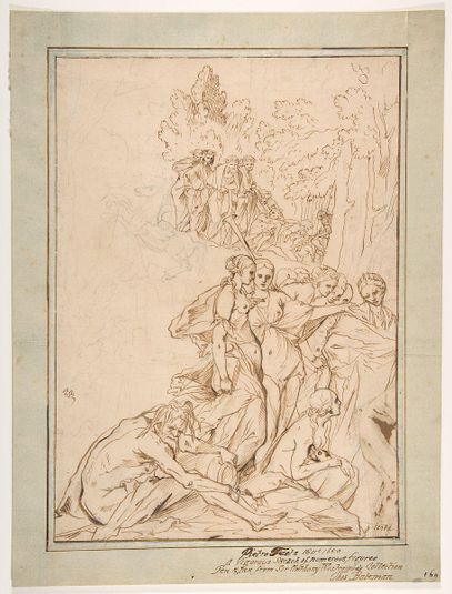Allegorical Figures on Mount Parnassus: Study for the etching Triumph of Painting