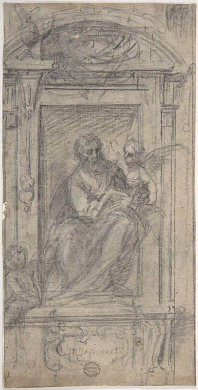 Saint Matthew Seated in a Niche