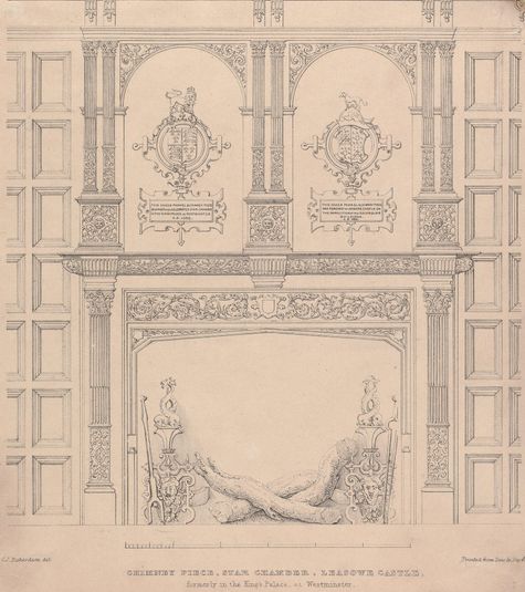 Chimney piece, Star Chamber, Leasowe Castle, formerly in the King's Palace, Westminster