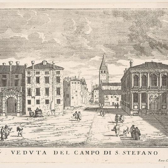 Plate 95: View of Campo Santo Stefano with the Loredan Palace and Morosini Palace, Venice, 1703, from "The buildings and views of Venice" (Le fabriche e vedute di Venezia)
