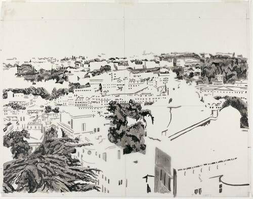 Drawing for "View of Rome"