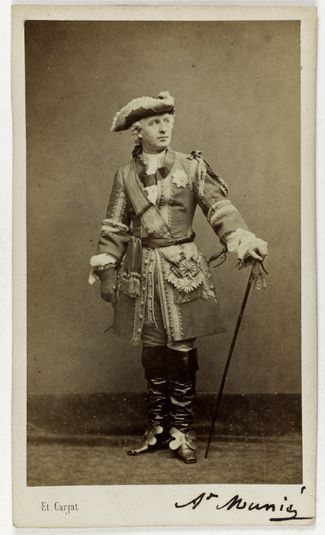 Portrait d'Alexandre Turlin (-1879), dit Alexandre Munie, acteur de théâtre entre 1841 et 1879.