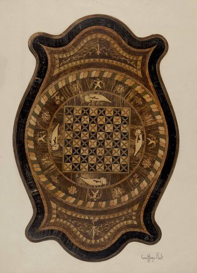Marquetry Table: Showing Inlay Top