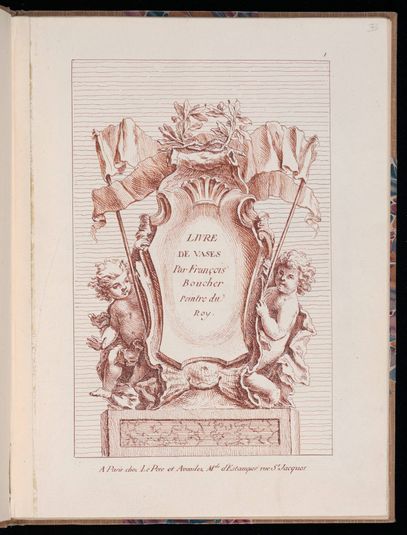 Plate 1, Title Plate, Livre de vases (Book of Vases)