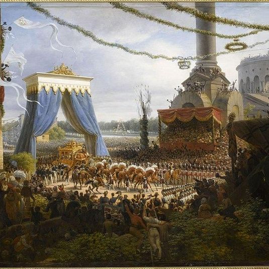 Entrée du roi Charles X à Paris, à son retour de Reims où il fut sacré