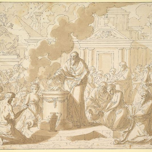Classical Scene with Figures Gathered around a Sacrificial Altar