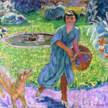 Girl Playing with a Dog (Vivette Terrasse)