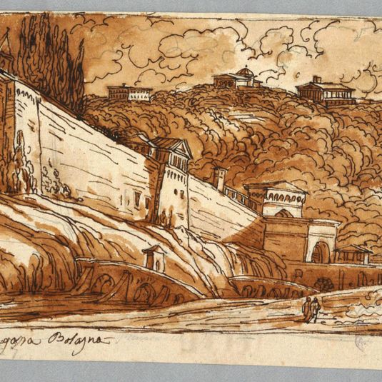 Sketchbook Page, Folio 57: Study after Porta di Saragossa in Bologna; Verso, Architectural Details