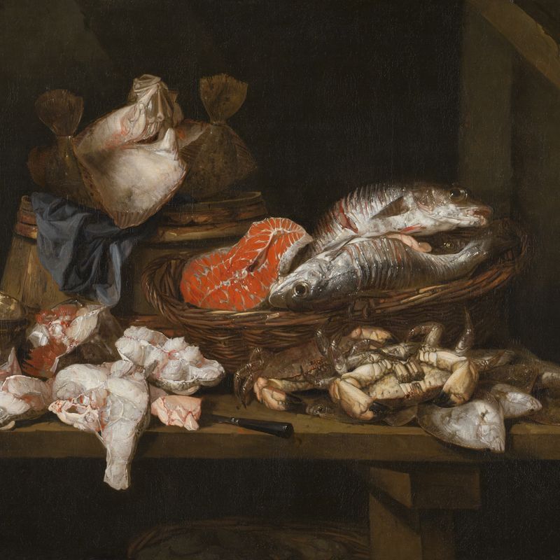 Still life with fish and crustaceans