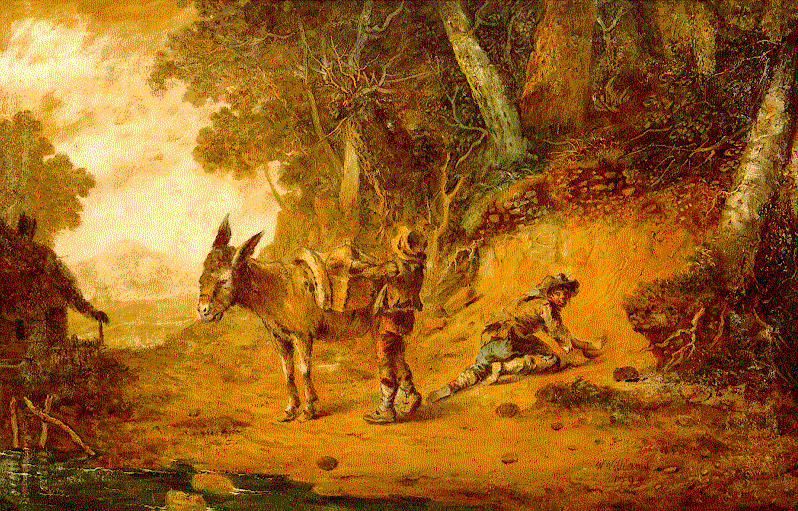 Wooded Landscape with Pack Mule