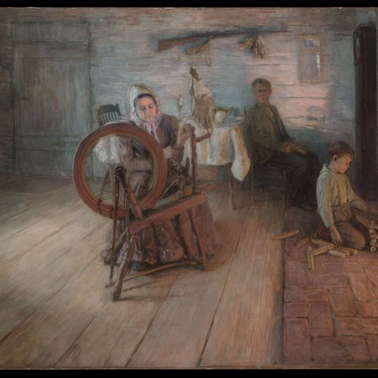 Spinning By Firelight--The Boyhood of George Washington Gray