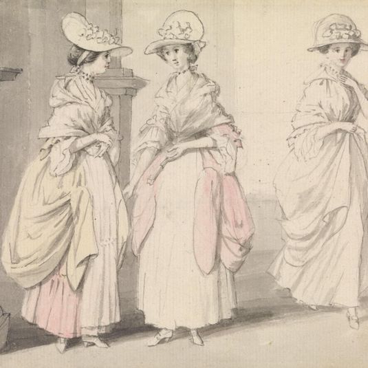 Three Ladies Standing on a Terrace