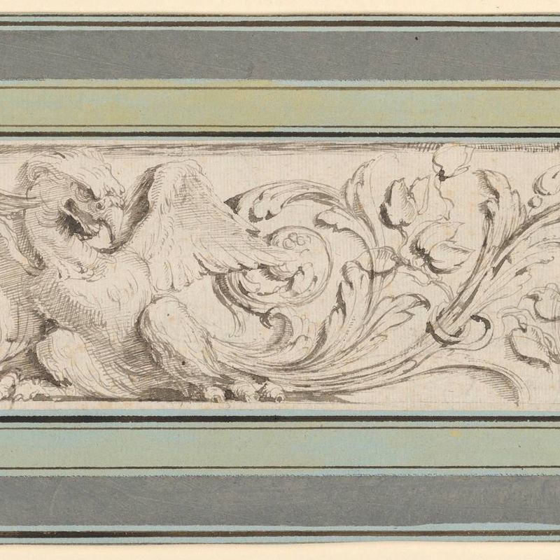 Design for a frieze with a dragon