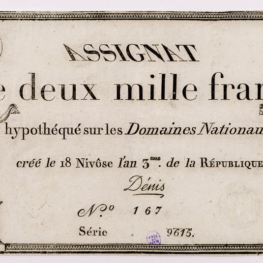 Assignat de 2000 francs, série 9615 - n° 167, 18 Nivôse an 3