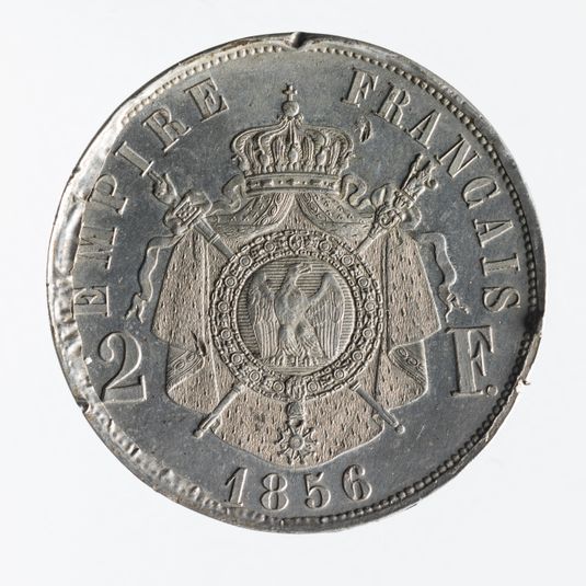 Essai en argent pour la pièce de 2 francs en argent de Napoléon III, 1856