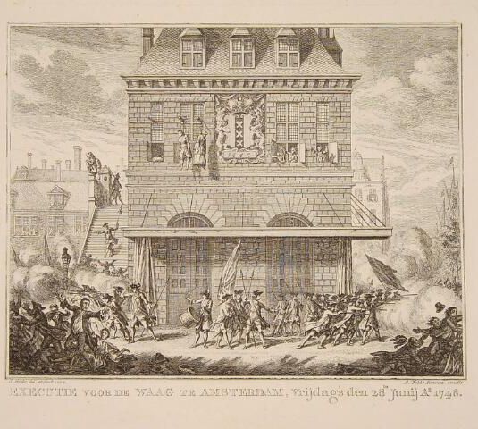 'Executie voor de Waag te Amsterdam, vrijdags den 28te Junij Ao. 1748.'