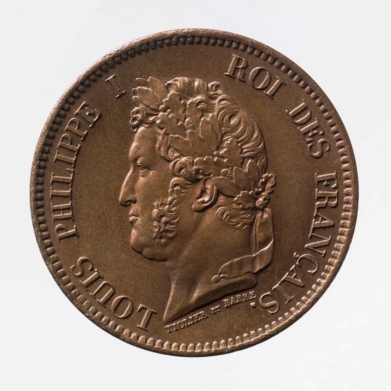 Pièce de 5 centimes de franc des colonies françaises sous Louis-Philippe, 1843