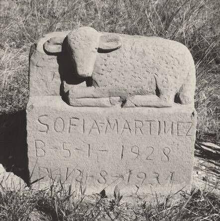 Sandstone grave marker, Walsenburg, Colorado