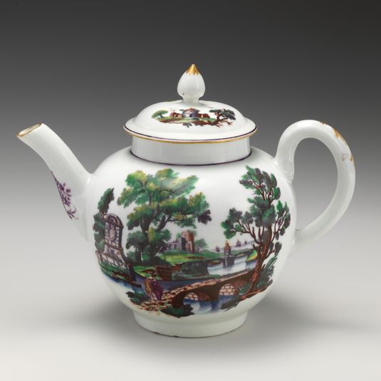 Teapot with landscape