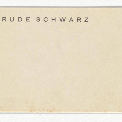 Trude Schwarz stationery calling card