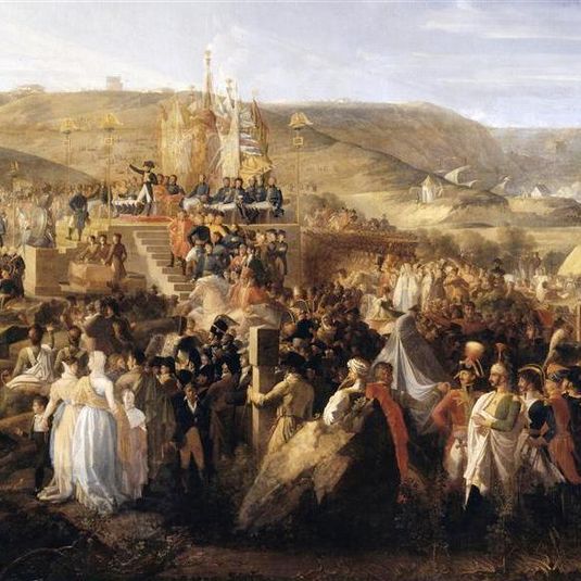 Napoleon I, at the Boulogne camp, distributes the crosses of the Legion of Honor, August 16, 1804