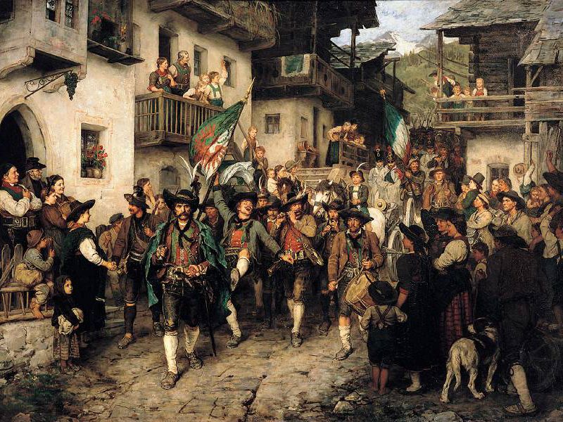 Tyrolean Home Guard returning from the war of 1809.