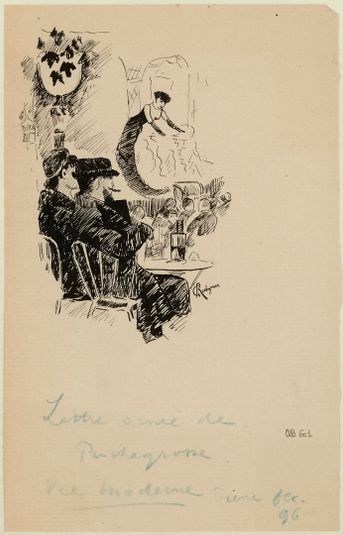 Deux hommes assis au café-concert