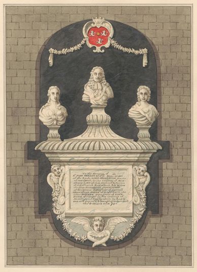 Memorial to Sir John Benett and his wives Elizabeth and Bridget from Harlington Church