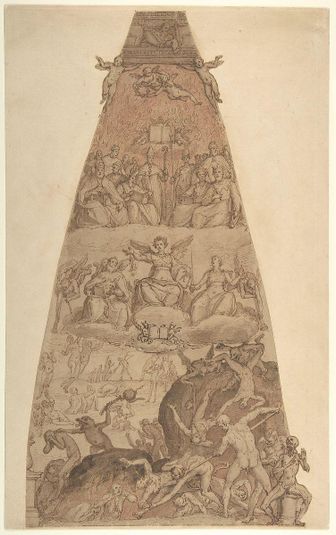 Scene from the Last Judgment, Study for the Fresco Decoration of One of the Segments of the Cupola of the Cathedral of Santa Maria del Fiore in Florence