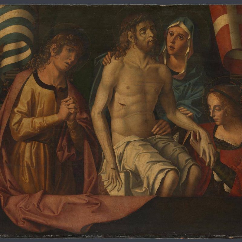 The Lamentation over the Dead Christ with Saint Valerian and Saint Mercurialis