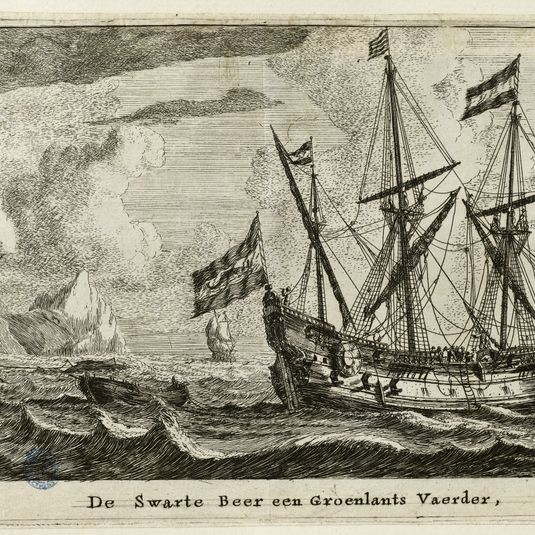 Divers bateaux et vues d'Amsterdam n°7 : De Swarte Beer een Groenlants Vaerder (Hollstein 47)