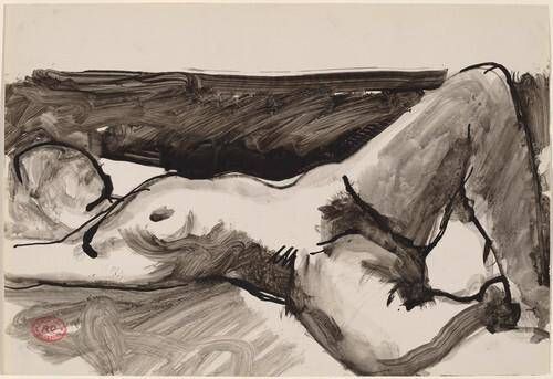 Untitled [reclining female nude with legs apart]