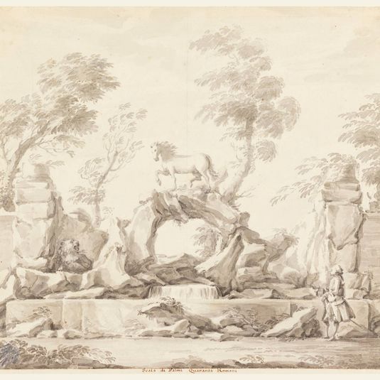 Design for a Fountain with Pegasus, for the Villa Albani, Rome