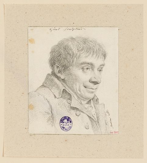 Portrait du sculpteur Pierre Giraud ou Girod (1784-1836) : en buste, trois quarts droite