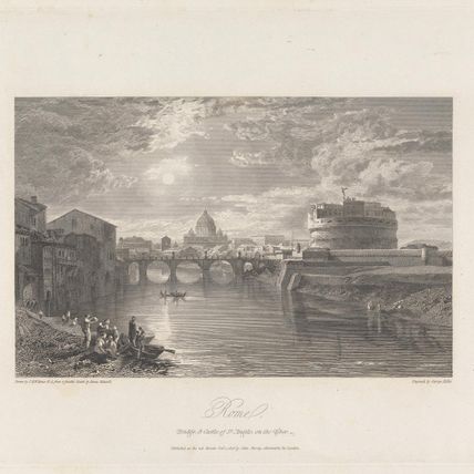 Rome, Bridge and Castle of St. Angelo on the Tyber