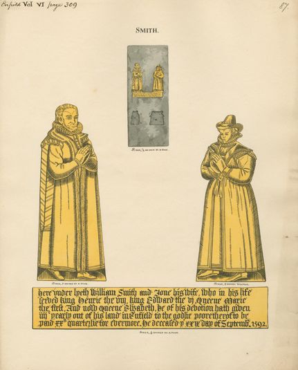 Brass Plate for William and Jane Smith from Enfield Church