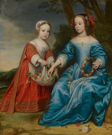 Dubbelportret van prins Willem III (1650-1702) en zijn tante Maria, prinses van Oranje (1642- 1688), als kinderen