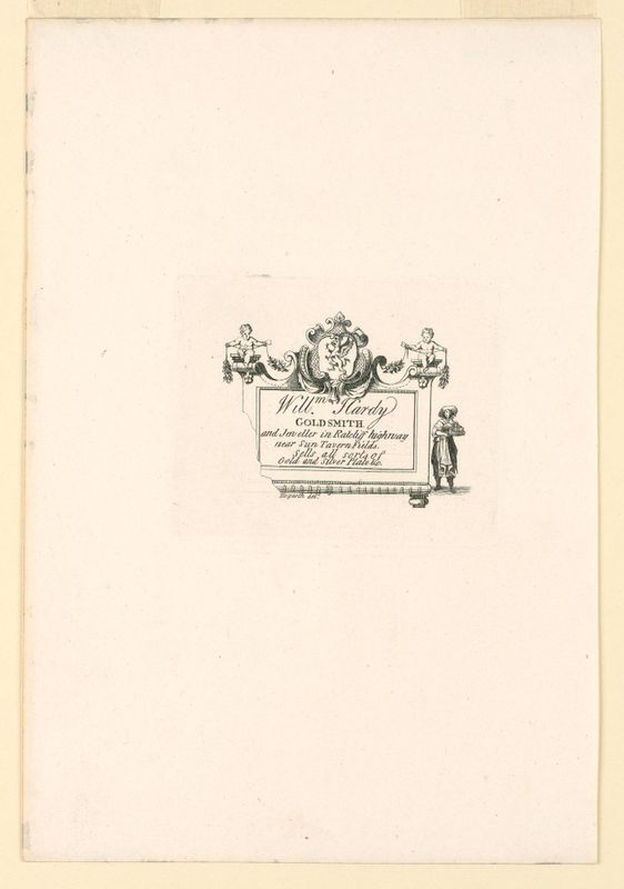 William Hardy's Shop Card
