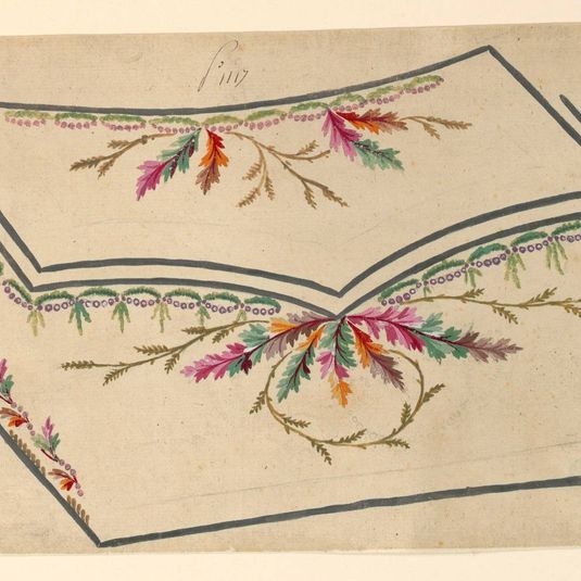 Design for the Embroidery of a Man's Waistcoat of Pattern No. 1117 of the "Fabrique de St. Ruf"