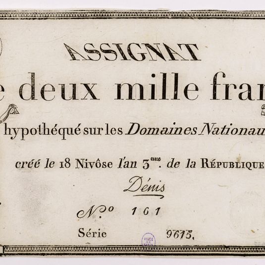 Assignat de 2000 francs, série 9615 - n° 161, 18 Nivôse an 3