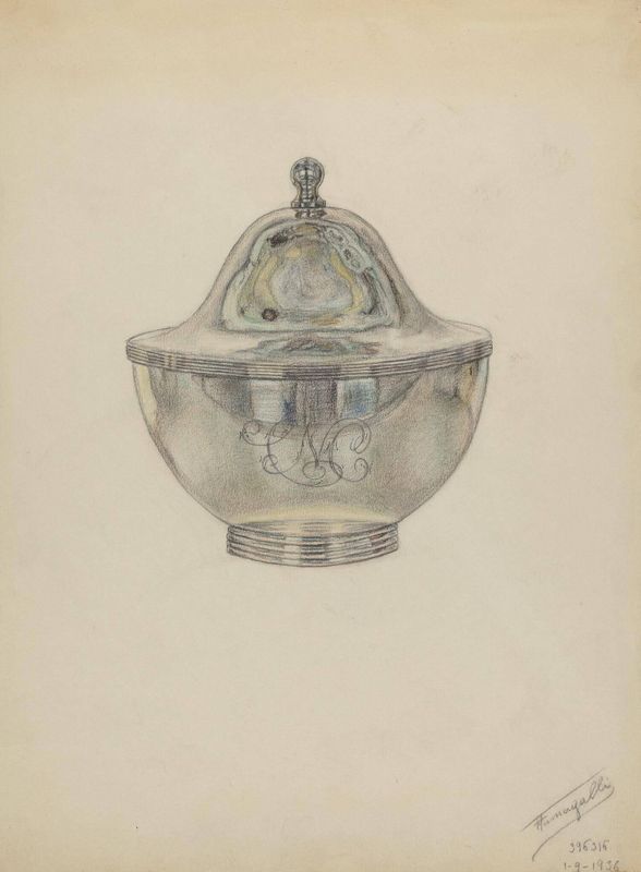Silver Sugar Bowl with Cover