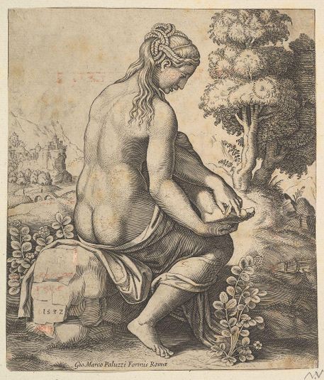 Venus removing a thorn from her foot