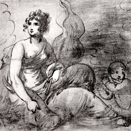Study of an Allegorical Female Figure with an Attendant Putto