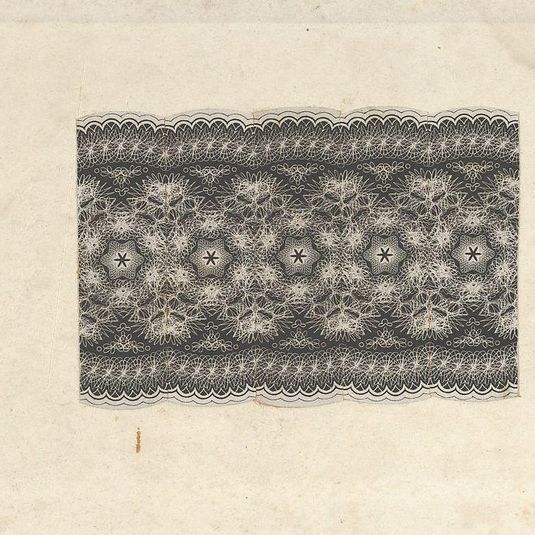 Banknote motifs: band of lace-like lathe work ornament
