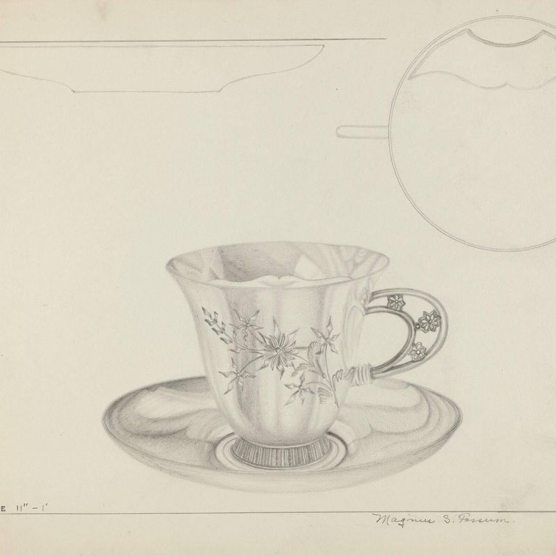 Silver Cup and Saucer