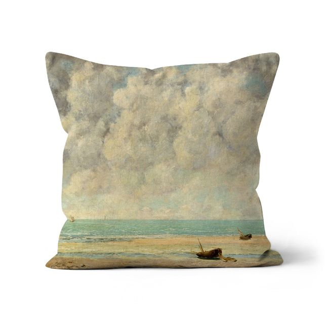 The Calm Sea, 1869, Gustave Courbet Cushion Smartify Essentials