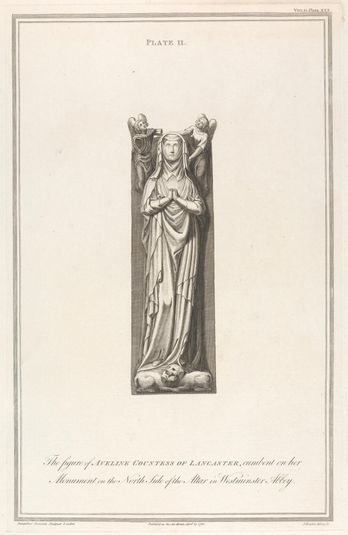 An Account of Some Ancient Monuments in Westminster Abbey, in Vetusta Monumenta, vol. 2: The Figure of Aveline Countess of Lancaster, Cumbent on her Monument (Plate II)