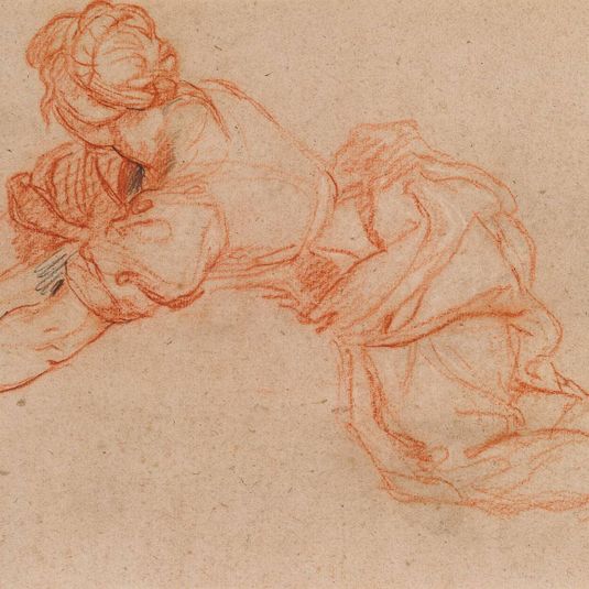 Young Woman Kneeling and Reaching Forward [verso]